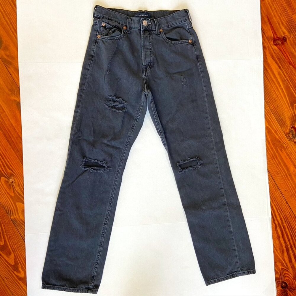 Aeropostale 90's Baggy High Rise Black denim jeans Sz 4R